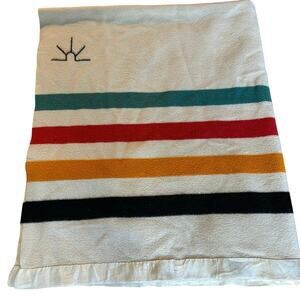 Vintage Baron Wooden Mills Wool 5 point blanket Hudson style 70x83”